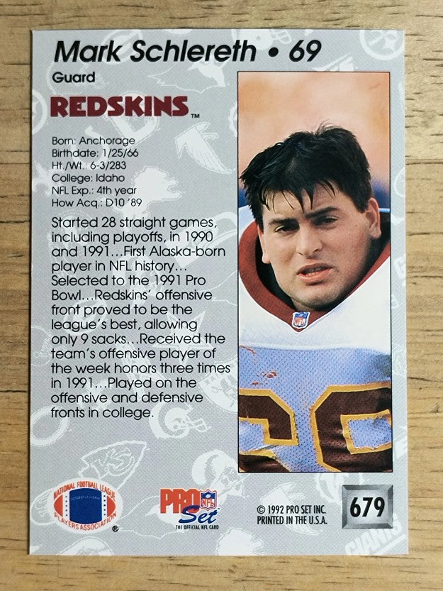 1992 Pro Set #679 Mark Schlereth