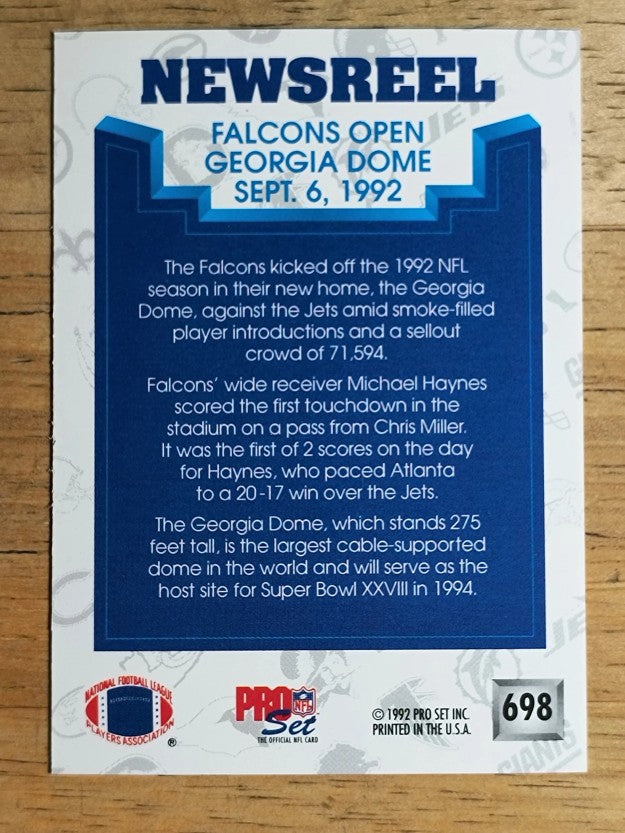 1992 Pro Set #698 Georgia Dome NEWS