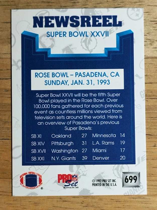 1992 Pro Set #699 Theme Art NEWS/Super Bowl XXVII