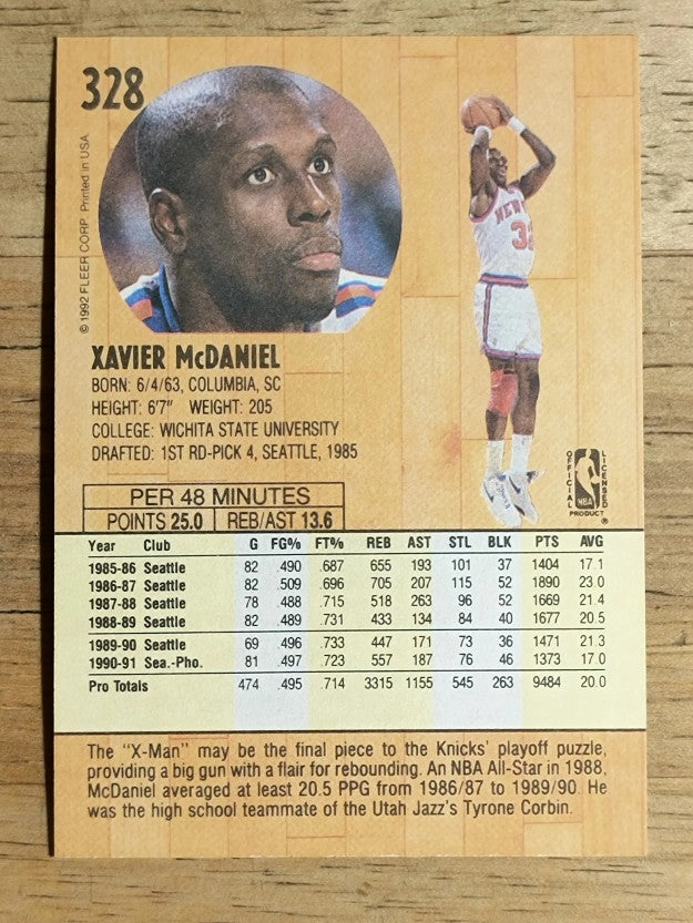 1991-92 Fleer #328 Xavier McDaniel