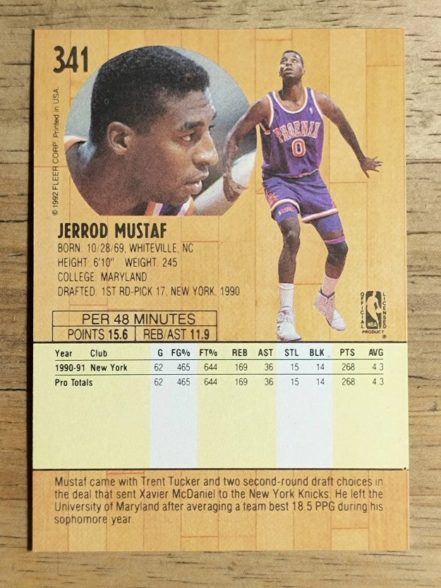 1991-92 Fleer #341 Jerrod Mustaf