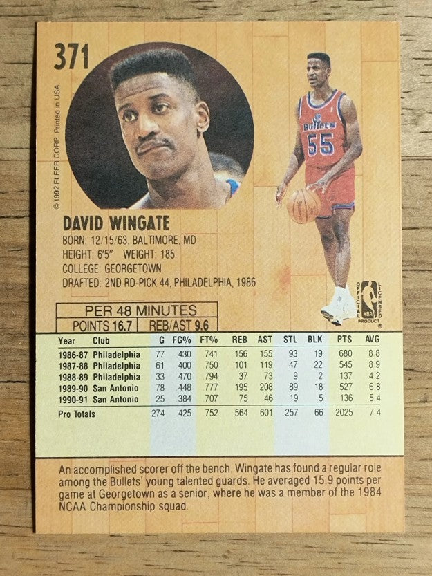 1991-92 Fleer #371 David Wingate