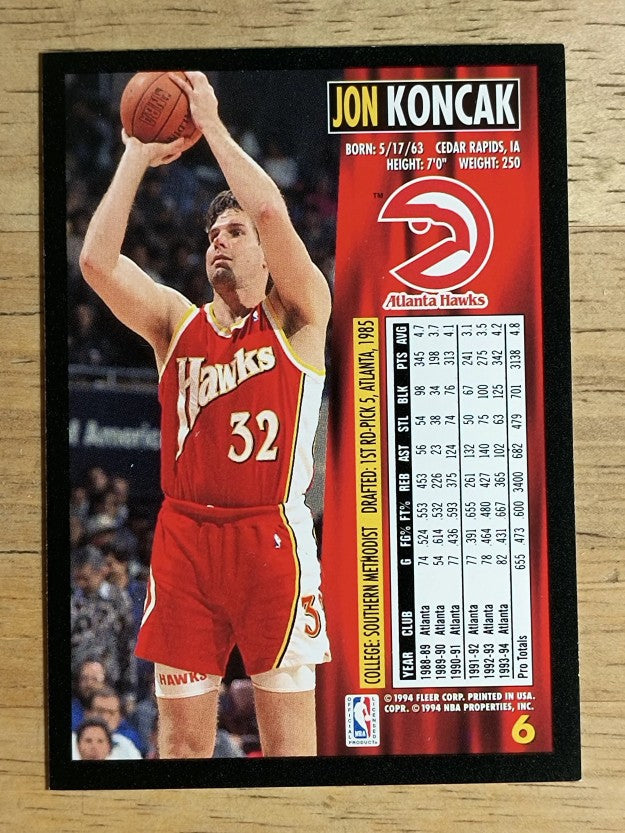 1994-95 Fleer #6 Jon Koncak