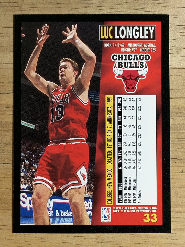 1994-95 Fleer #33 Luc Longley
