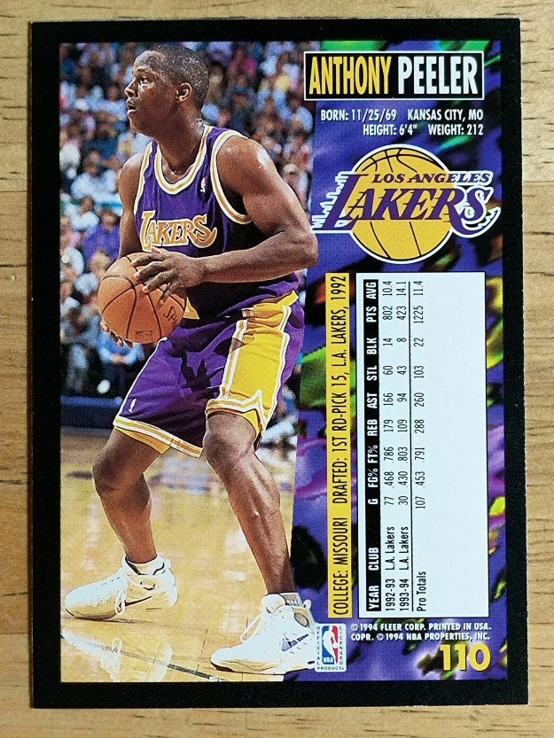 1994-95 Fleer #110 Anthony Peeler