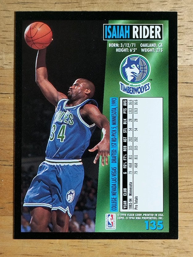 1994-95 Fleer #135 Isaiah Rider
