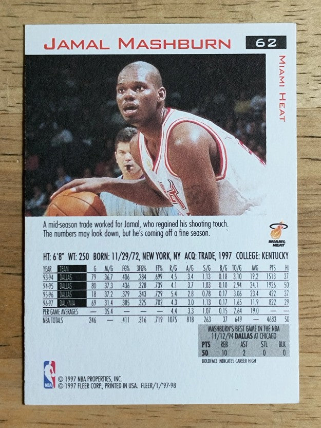 1997-98 Fleer #62 Jamal Mashburn