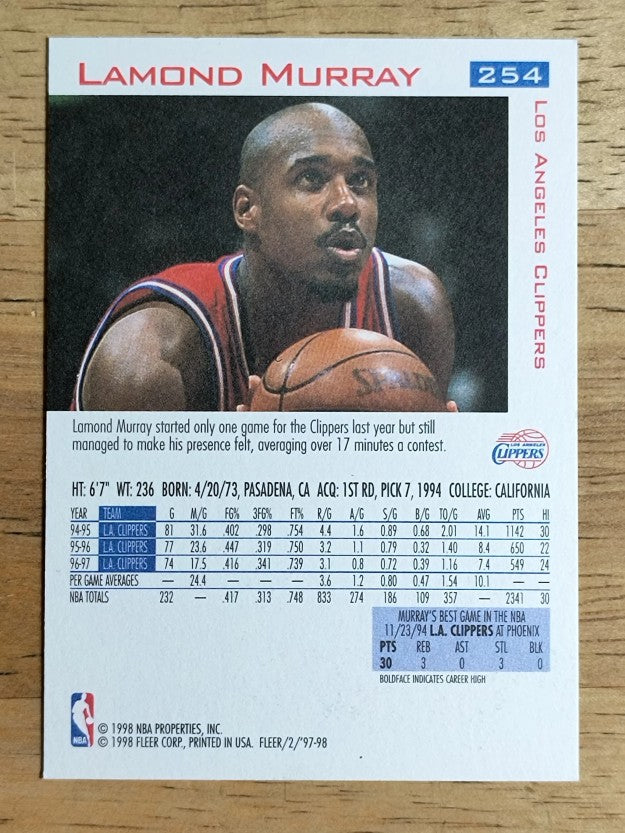 1997-98 Fleer #254 Lamond Murray