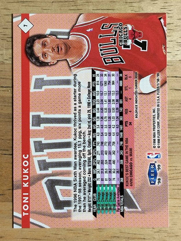 1998-99 Fleer Tradition #7 Toni Kukoc