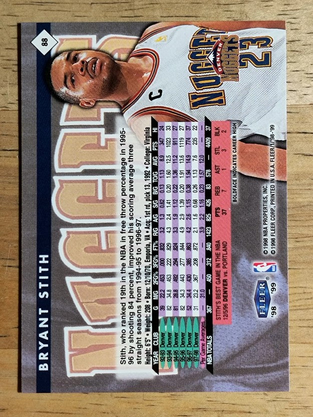 1998-99 Fleer Tradition #88 Bryant Stith