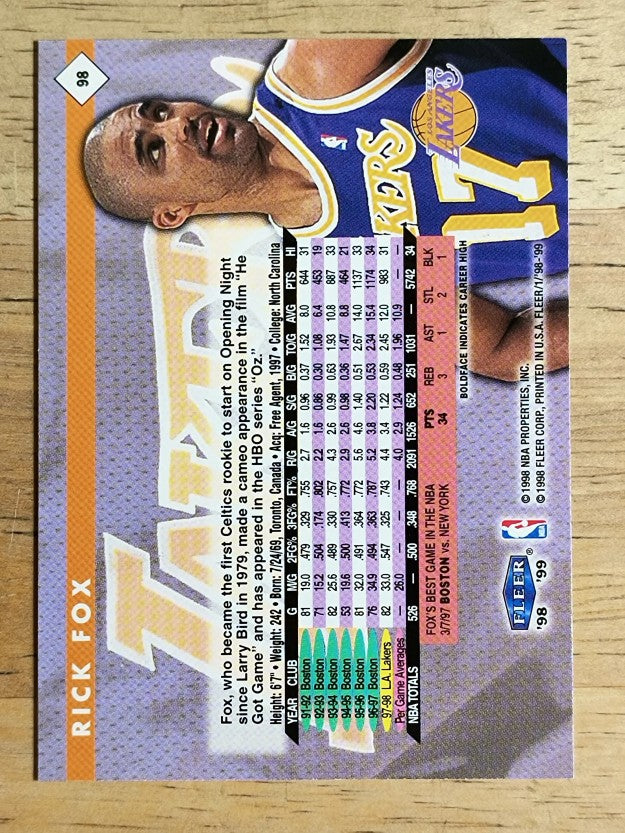 1998-99 Fleer Tradition #98 Rick Fox