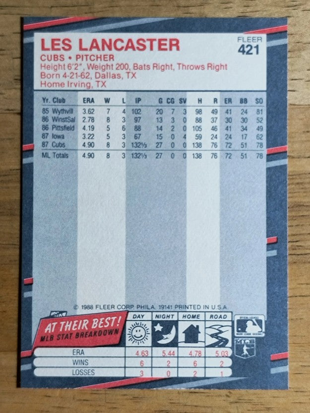 1988 Fleer #421 Les Lancaster