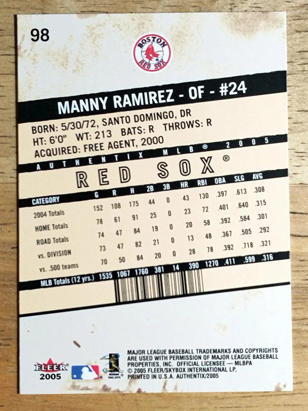 2005 Fleer Authentix #98 Manny Ramirez