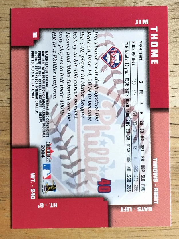 2004 Fleer Legacy #40 Jim Thome