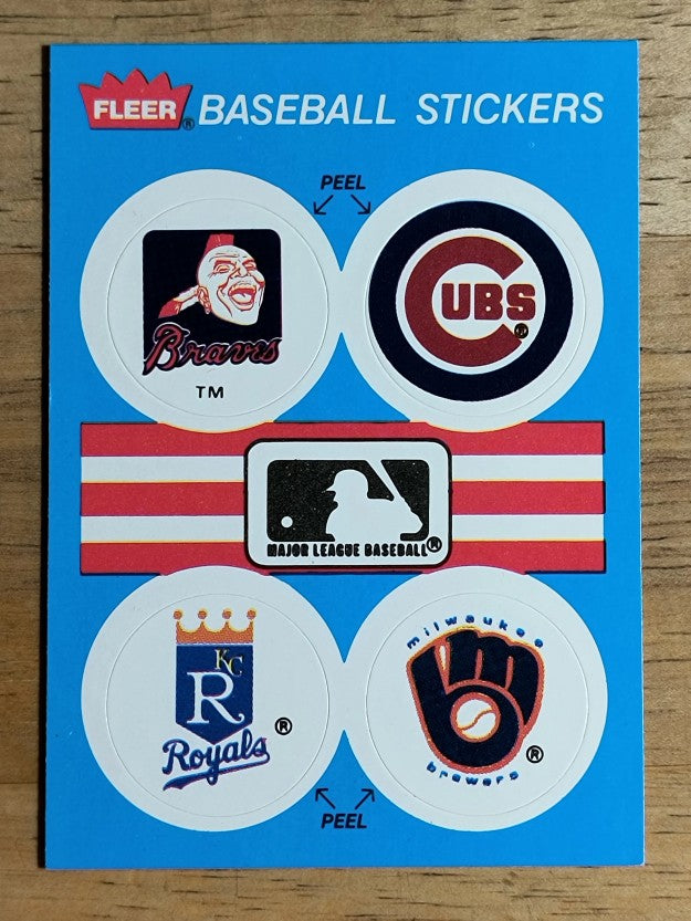 1989 Fleer Team Stickers #3 Braves/Cubs/Royals/Brewers