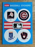1989 Fleer Team Stickers #3 Braves/Cubs/Royals/Brewers