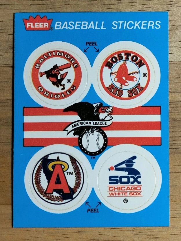 1989 Fleer Team Stickers #5 Orioles/Red Sox/Angels/White Sox