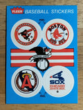 1989 Fleer Team Stickers #5 Orioles/Red Sox/Angels/White Sox
