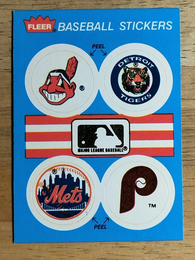 1989 Fleer Team Stickers #15 Indians/Tigers/Mets/Phillies