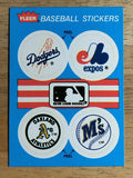 1989 Fleer Team Stickers #23 Dodgers/Expos/Athletics/Mariners