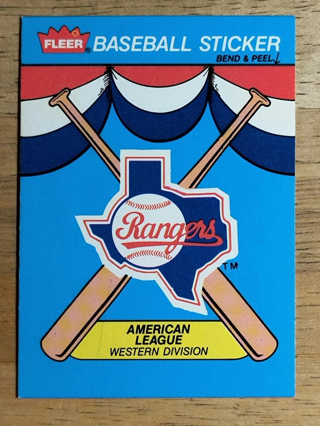 1989 Fleer Team Stickers #41 Texas Rangers/Logo