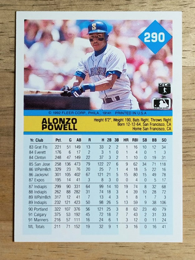 1992 Fleer #290 Alonzo Powell