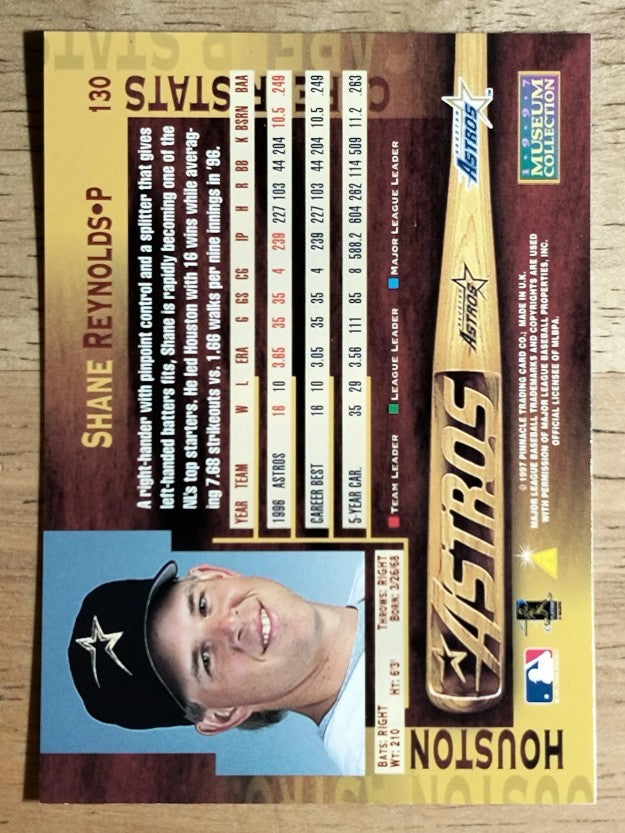 1997 Pinnacle Museum Collection #130 Shane Reynolds