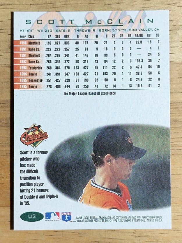 1996 Fleer Update #U3 Scott McClain RC