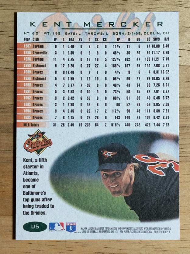 1996 Fleer Update #U5 Kent Mercker