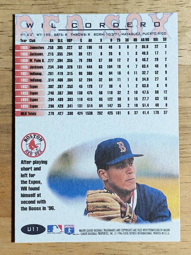 1996 Fleer Update #U11 Wil Cordero