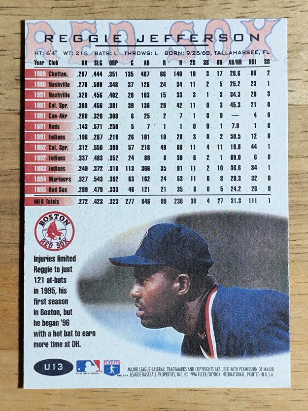 1996 Fleer Update #U13 Reggie Jefferson