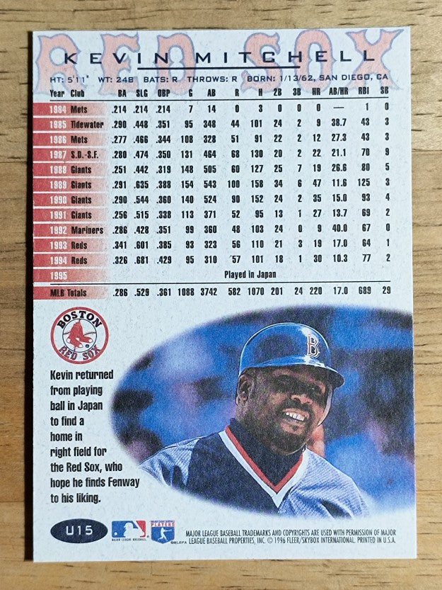 1996 Fleer Update #U15 Kevin Mitchell