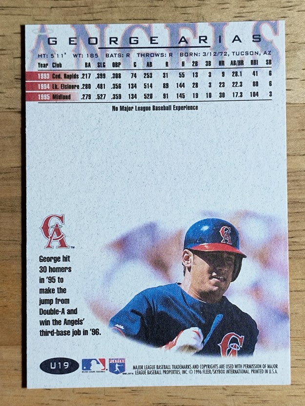 1996 Fleer Update #U19 George Arias