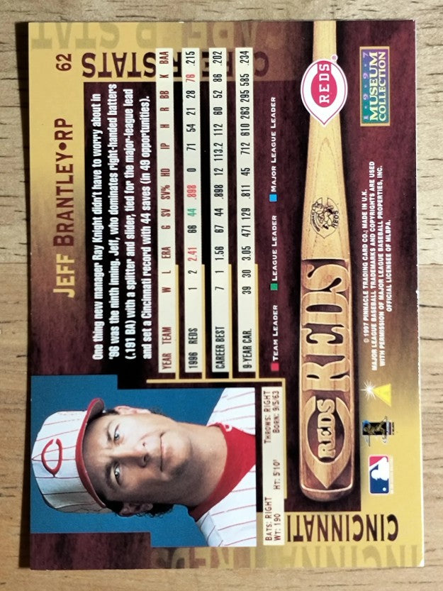 1997 Pinnacle Museum Collection #62 Jeff Brantley (EXMT)