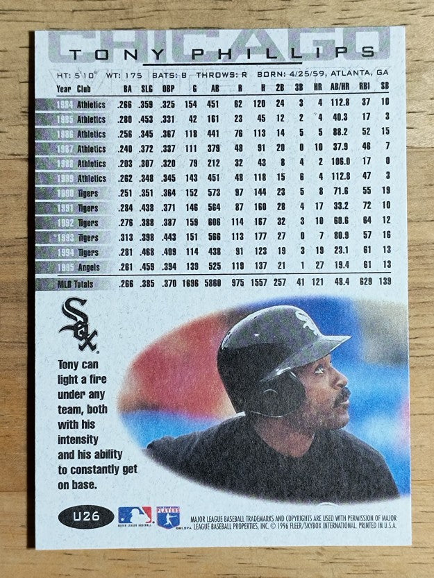 1996 Fleer Update #U26 Tony Phillips