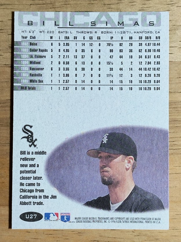 1996 Fleer Update #U27 Bill Simas