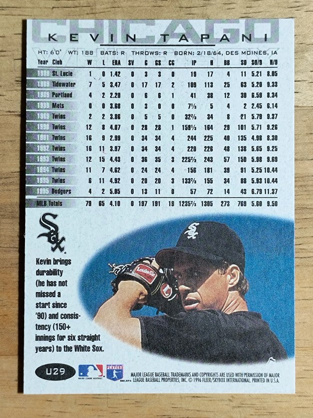 1996 Fleer Update #U29 Kevin Tapani