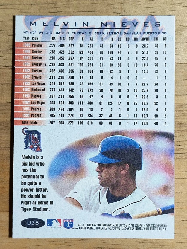 1996 Fleer Update #U35 Melvin Nieves
