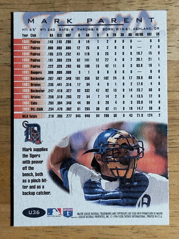 1996 Fleer Update #U36 Mark Parent