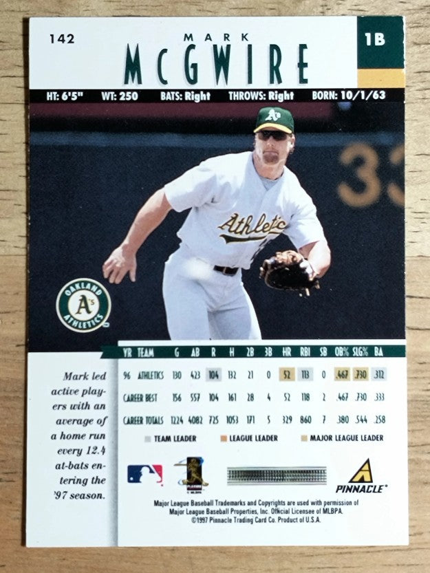 1997 New Pinnacle #142 Mark McGwire
