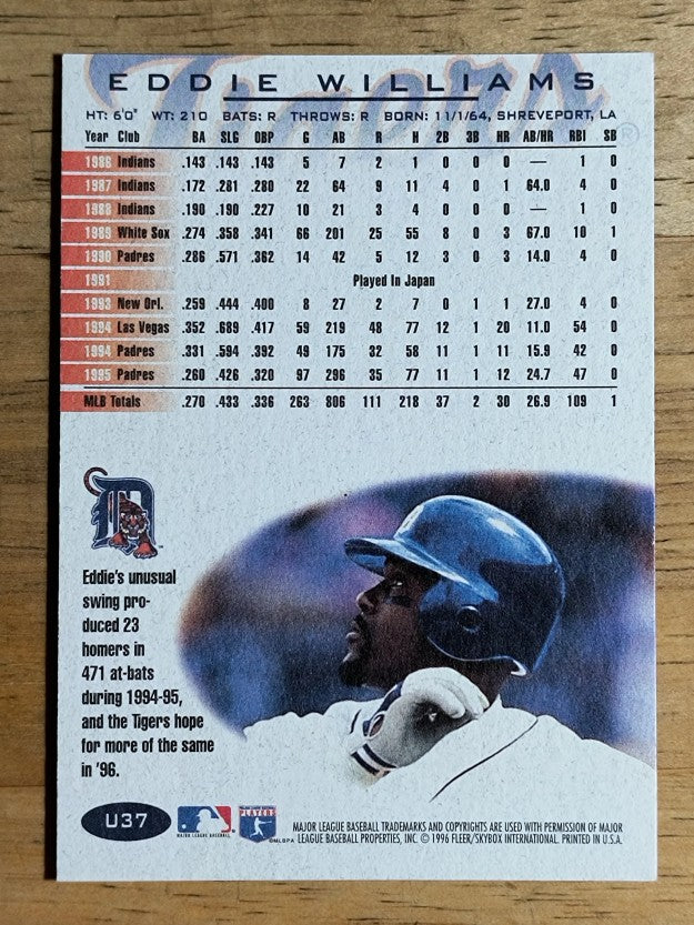 1996 Fleer Update #U37 Eddie Williams