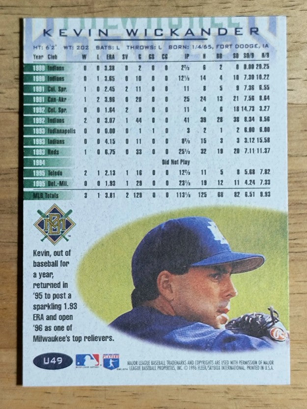 1996 Fleer Update #U49 Kevin Wickander