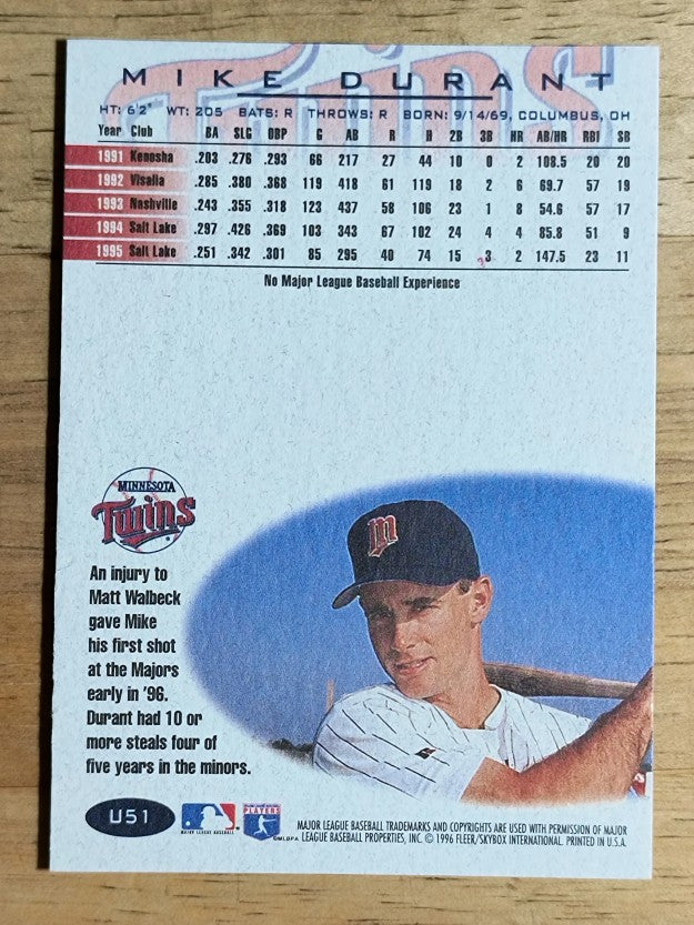1996 Fleer Update #U51 Mike Durant