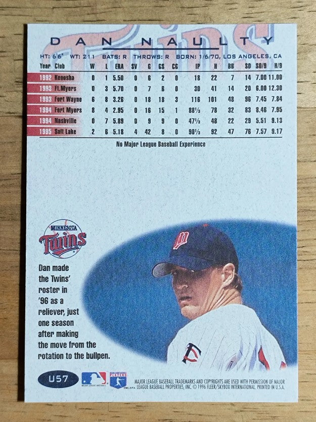 1996 Fleer Update #U57 Dan Naulty RC