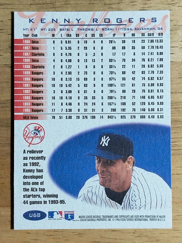 1996 Fleer Update #U68 Kenny Rogers