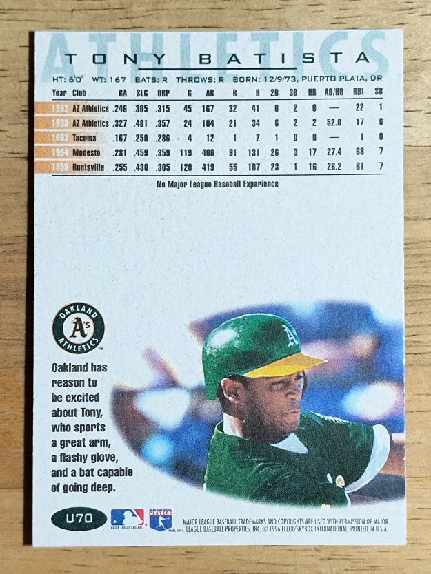 1996 Fleer Update #U70 Tony Batista RC