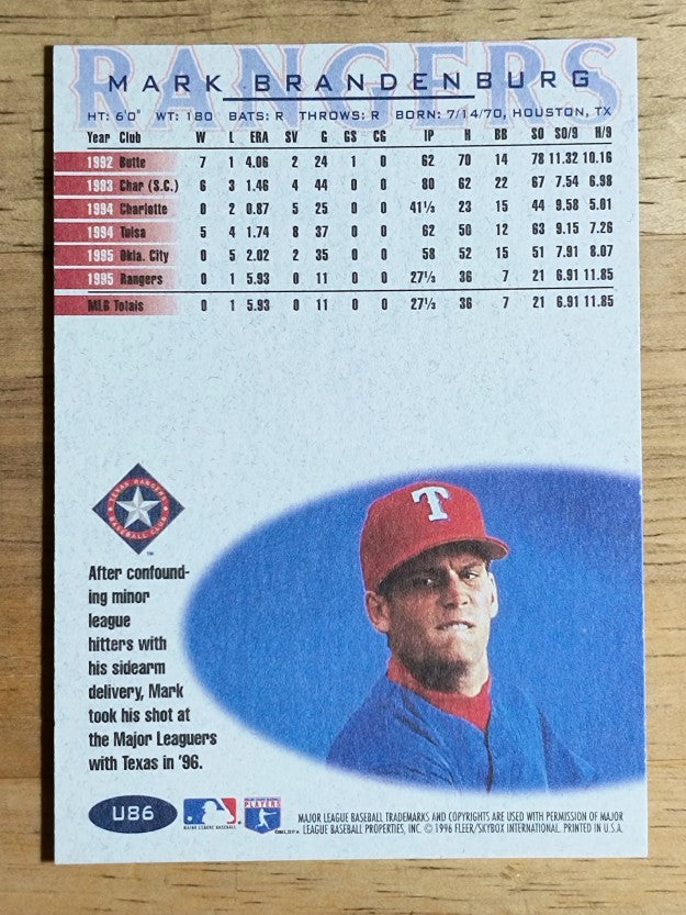 1996 Fleer Update #U86 Mark Brandenberg RC