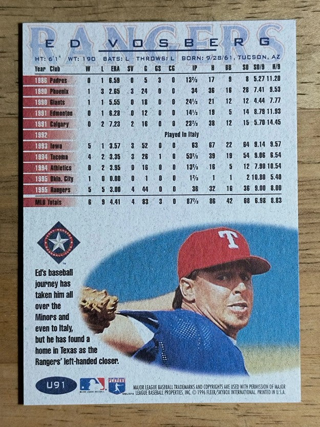 1996 Fleer Update #U91 Ed Vosberg
