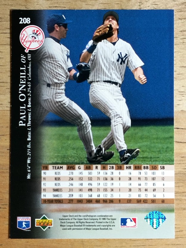 1995 Upper Deck Electric Diamond #208 Paul O'Neill