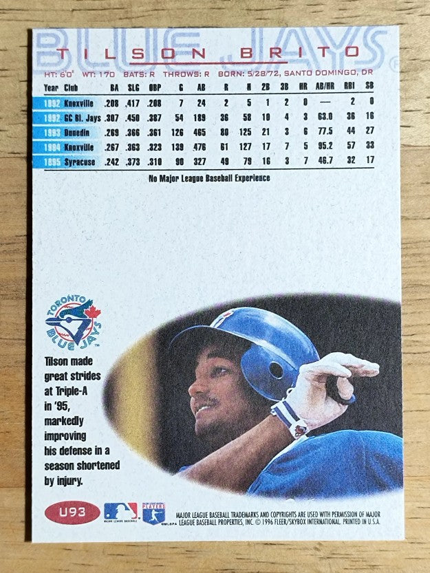1996 Fleer Update #U93 Tilson Brito RC